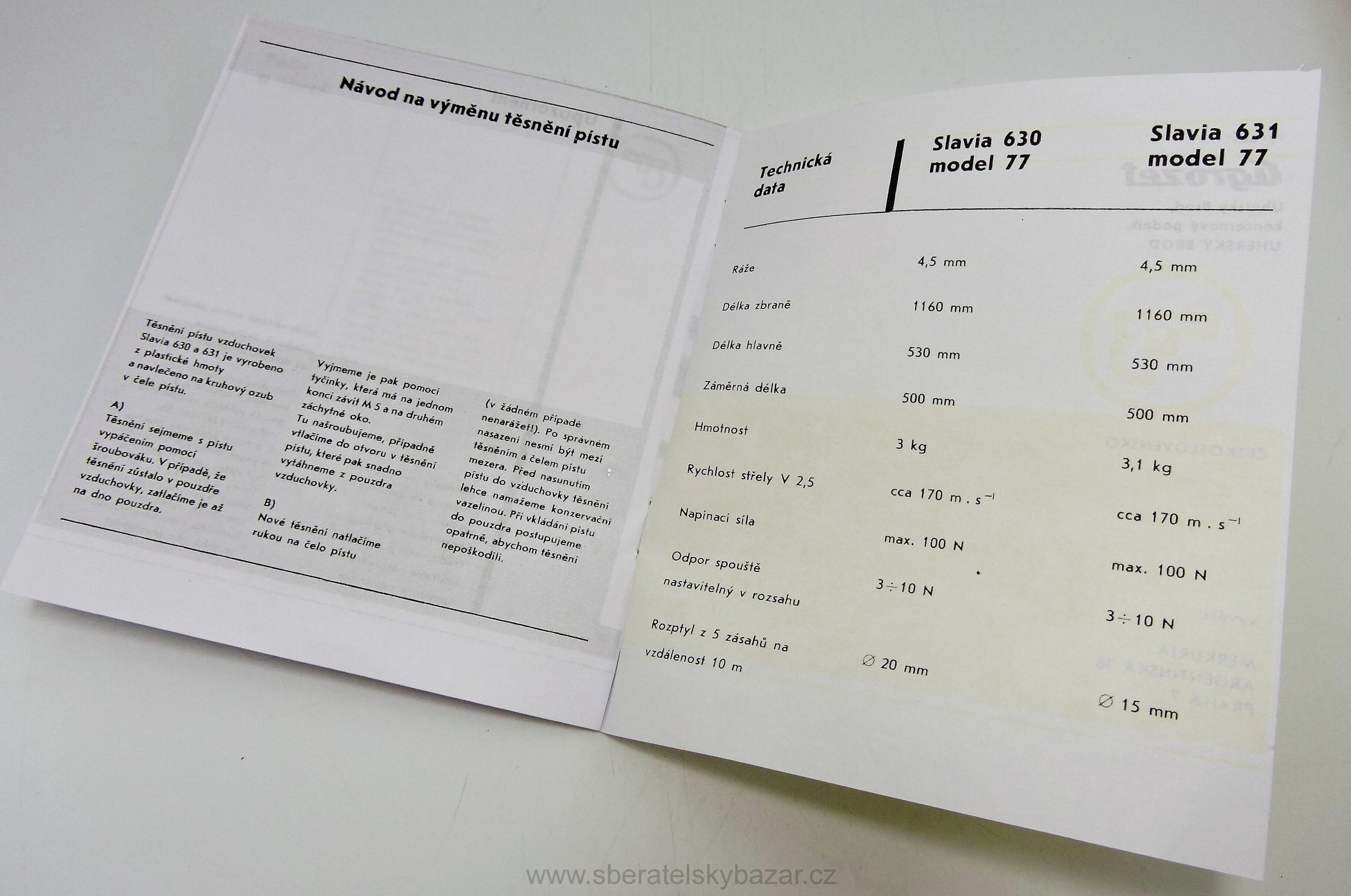 Návod vzduchovka 630 / 631  - Reprint (Replika)