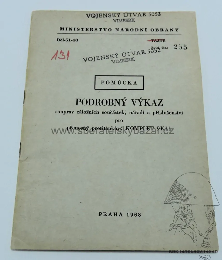 	 Originál Předpis ČSLA - Protitankový komplet 9k11 - Maljutka (7061706909) sko