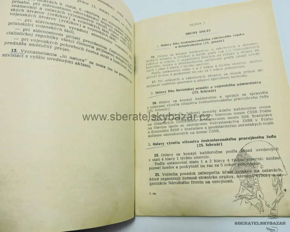 Originál Předpis ČSLA - Směrnice pre uskutočnovanie osláv v ČSLA 
