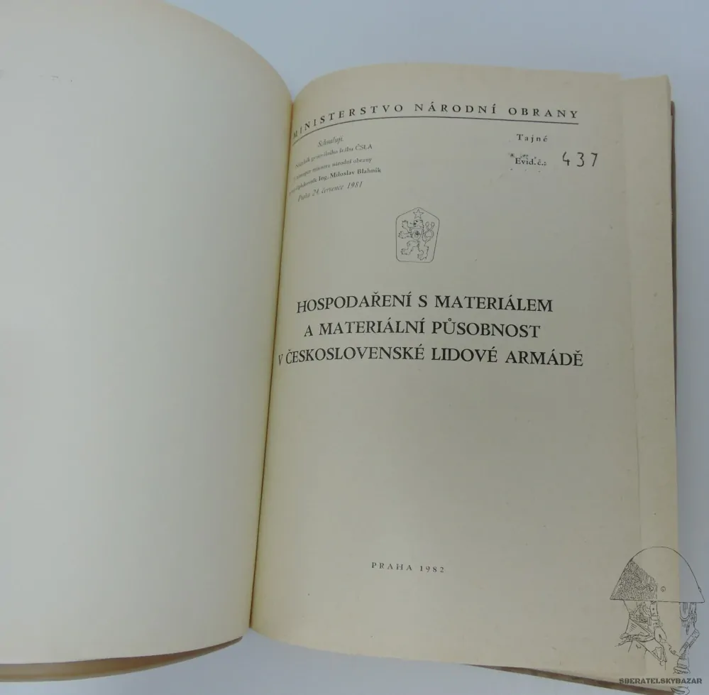 Originál předpis Hospodaření s materiálem v ČSLA 