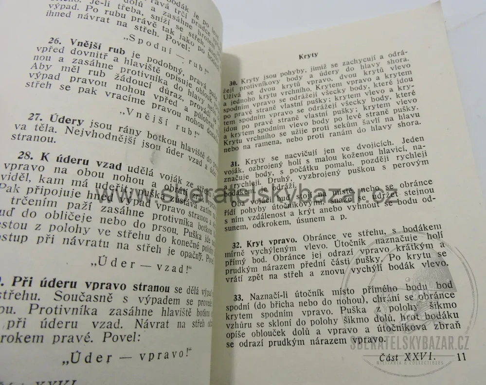 Čs. vojenský předpis – Boj zblízka – boj bodákem a rohování 