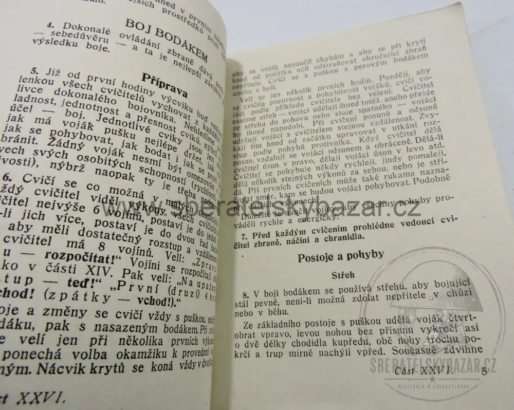 Čs. vojenský předpis – Boj zblízka – boj bodákem a rohování 