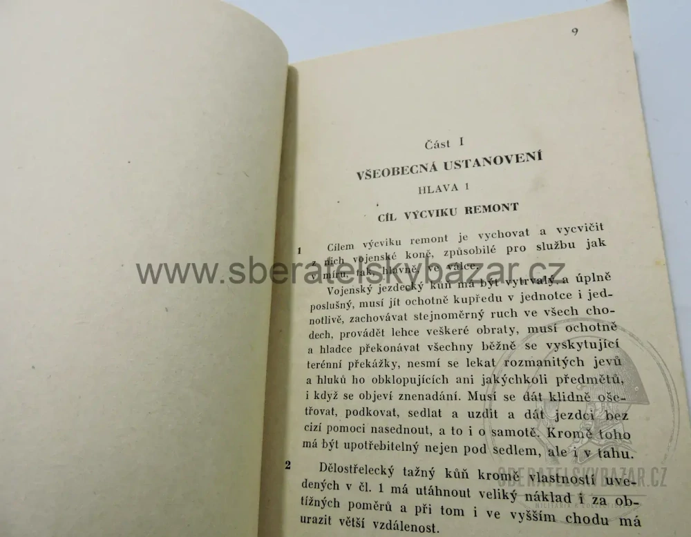 Vzácný čs. vojenský předpis – Výcvik remont – 1946 – originál