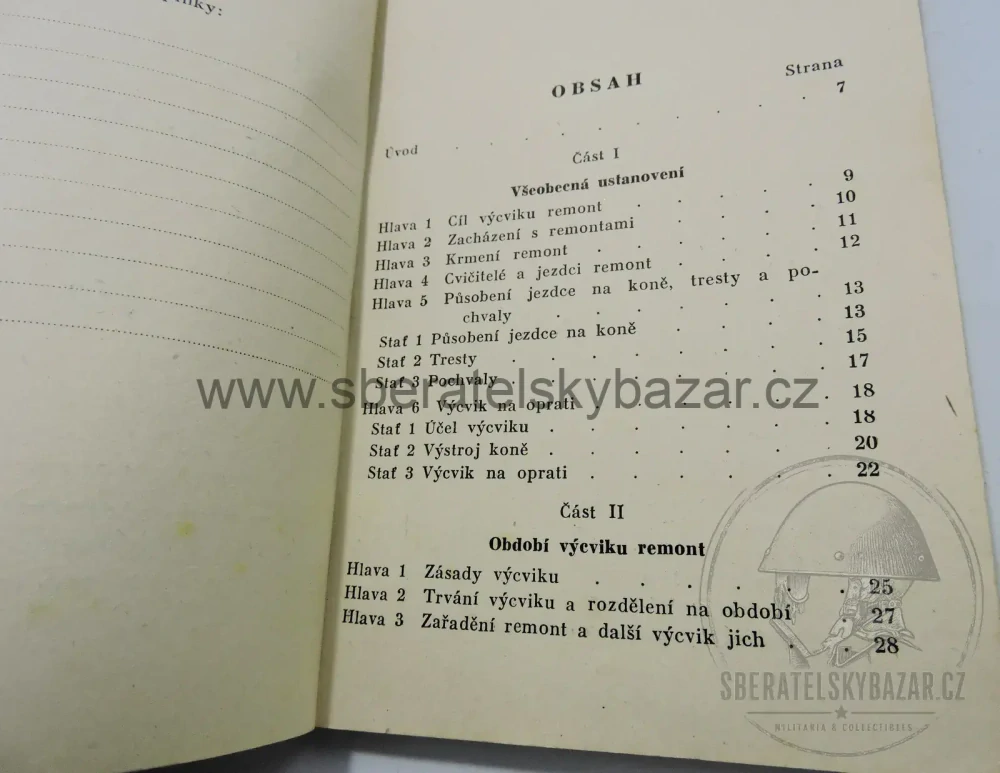 Vzácný čs. vojenský předpis – Výcvik remont – 1946 – originál