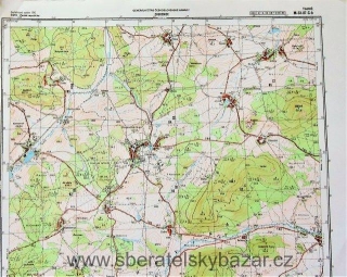Mapa generálního štábu ČSLA  -  CHUDENICE 1 : 25 000
