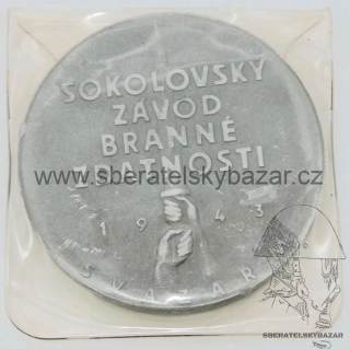 Medaile Svazarm 1943 Sokolovský závod bránné zdatnosti -  Stříbrná 