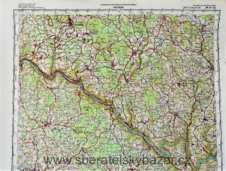 Mapa generálního štábu ČSLA  -  HAUZENBERG 1 : 100 000
