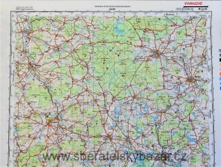 Mapa generálního štábu ČSLA  -  BLATNÁ 1 : 100 000