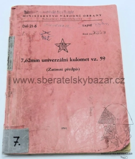 Předpis univerzalní kulomet vz.59 - originál
