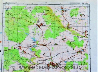 Mapa generálního štábu ČSLA  -  ČISTÁ 1 : 25 000