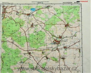 Mapa generálního štábu ČSLA  -  HEŘMANOVA HUŤ 1 : 25 000