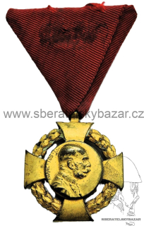 Jubilejní kříž z roku 1908 na civilní stuze 