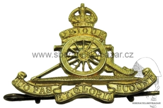 Čepicový odznak Royal Artillery WW2 – britské dělostřelectvo 