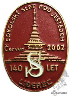 odznak sokolský slet pod Ještědem 2002 