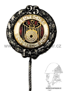 Německý spolkový střelecký odznak „Deutscher Schützenbund – 25“. 