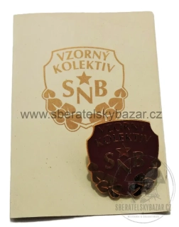 ČSSR – Čestný odznak „Vzorný kolektiv SNB“ s původním dekretem 