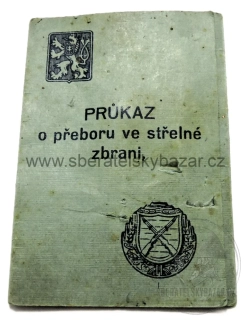 Průkaz o přeboru ve střelné zbrani s odznakem – Dělostřelecký pluk 53 