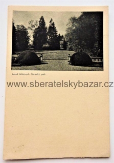 Pohlednice Lázně Bělohrad: Zámecký park 1936