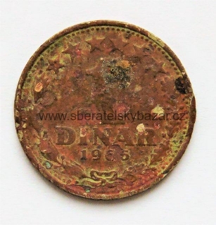 Jugoslávie - 1 dinar 1965