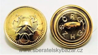 Knoflík HZS ČR - Hasičský zachraný sbor ČR - Zlatý 15mm
