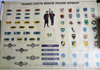 Originál plakát ČSLA - Vojenské letectvo Německé spolkové republiky - vydání 1974 