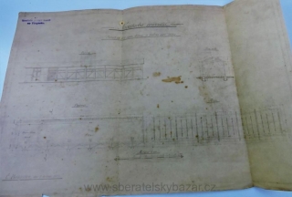 Stavební plán Skladiště pro vozy, seno, slámu - Kasárna Vimperk 1922