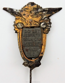 Odznak 20 let orla - Jaroměřice - 1931 