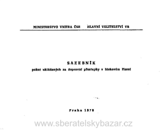 Sazebník pokut VB - 1970  - Reprint (Replika)