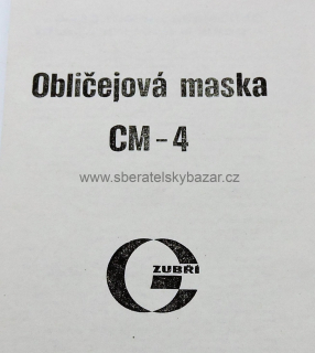 Návod plynová maska CM-4  - Reprint (Replika)