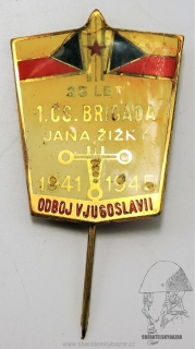 Odznak 1. ČS. BRIGÁDA JANA ŽIŽKY 1941 - 1945 - Odboj v Jugoslavii